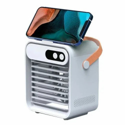 F80 Mini Desktop Ανεμιστηράκι Επαναφορτιζομενος και Διαχύτης ομίχλης 5W Λευκό