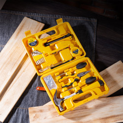 DELI HOUSEHOLD TOOL SET 18PCS YELLOW