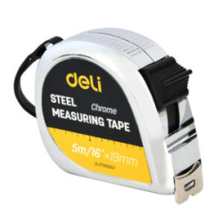 DELI Steel Tape Measure 5m / 16′ × 19mm – Ασημί EDL270005CY