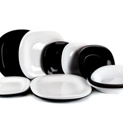 Luminarc Carine Σερβίτσιο Πιάτων από Πορσελάνη Black & White 18τμχ N1489