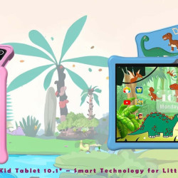 LAMTECH OCTA-CORE KID TABLET 10.1′ 4GB+64GB ANDROID 14 SKY BLUE DINOSAUR’S JUNGLE
