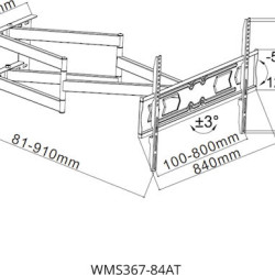 Focus Mount WMS367-84AT Βάση Τηλεόρασης Επιτοίχια 42"-90" έως 70kg