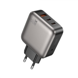 Lamtech Φορτιστής Χωρίς Καλώδιο GaN με Θύρα USB-A και 2 Θύρες USB-C 45W Power Delivery Γκρι (LAM980435) 