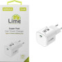 Lime Φορτιστής Χωρίς Καλώδιο GaN με Θύρα USB-C 45W Power Delivery / Quick Charge 3.0 Λευκός (Super Fast) 