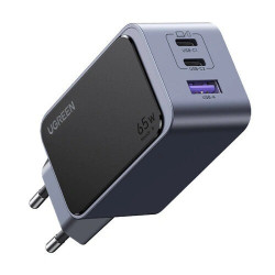 Ugreen Φορτιστής Χωρίς Καλώδιο GaN με Θύρα USB-A και 2 Θύρες USB-C 65W Power Delivery / Quick Charge 3.0 Γκρι (Nexode Air X553) 