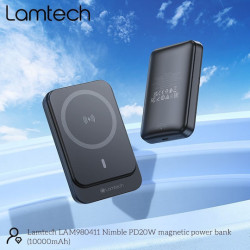 Lamtech MagSafe Power Bank 10000mAh 20W με Θύρα USB-C Power Delivery Μαύρο