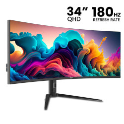 Armaggeddon XTREME SERIES XC34UWQHD Ultrawide HDR Curved Gaming Monitor 34" QHD 3440x1440 180Hz με Χρόνο Απόκρισης 1ms GTG
