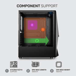 ARMAGGEDDON ATX/MATX PC CASING WITH 3xARGB FANS WHITE