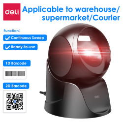 DELI 1D & 2D DESKTOP BARCODE SCANNER BLACK