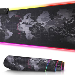 World Map RGB Gaming Mouse Pad XXL (800mm) με RGB Φωτισμό Μαύρο