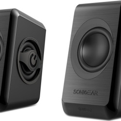 SONIC GEARS USB POWERED QUAD BASS SPEAKERS 2,0 BLACK COOL GREΥ
