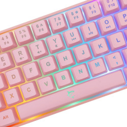 White Shark Ronin Gaming Πληκτρολόγιο 60% με RGB φωτισμό (Αγγλικό US) Ροζ
