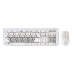Alcatroz Jellybean A5000 Ασύρματο Σετ Πληκτρολόγιο & Ποντίκι Αγγλικό US Λευκό 