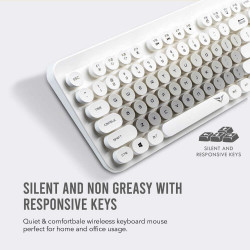 Alcatroz Jellybean A5000 Ασύρματο Σετ Πληκτρολόγιο & Ποντίκι Αγγλικό US Λευκό 