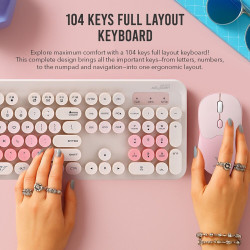 Alcatroz Jellybean A5000 Ασύρματο Σετ Πληκτρολόγιο & Ποντίκι Αγγλικό US Macaron