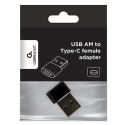 CABLEXPERT USB AM TO TYPE-C FEMALE ADAPTER BLACK