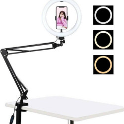 Puluz Ring Light LED Ring Light 26cm με Επιτραπέζια Βάση Στήριξης και Βάση για Κινητό
