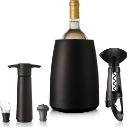 Vacu Vin Σετ Αξεσουάρ Κρασιού Elegant Μαύρο 3890660 5τμχ