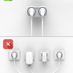 TESSAN 4 IN 1 WALL SOCKET 2xSCHUKO, 1xTYPE-C,1xUSB