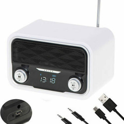 Adler AD1185 Επιτραπέζιο Ραδιόφωνο Μπαταρίας με Bluetooth και USB Λευκό