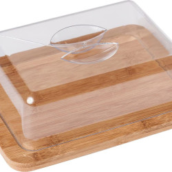 Kesper Τυριέρα Μπαμπού με Διάφανο Καπάκι 25x20x8cm