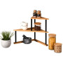 Kesper Διπλό Ράφι Bamboo 52x39x29,5cm Με Μαύρη Μεταλλική Βάση