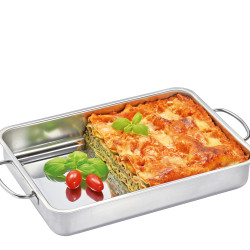 Kuchenprofi Ταψι Παραλ/Μο 40x32x5,7cm Ανοξειδωτο Με Σχαρα Και Λαβες