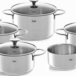 Fissler Copenhagen Σετ Μαγειρικά Σκεύη από Ανοξείδωτο Ατσάλι Ασημί 4011405000 9τμχ