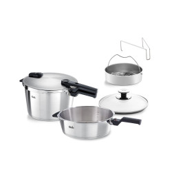 SET QUATTRO VITAQUICK PREMIUM 8LT/4LT ΜΕ ΚΑΛΑΘΙ ΑΤΜΟΥ & ΓΥΑΛΙΝΟ ΚΑΠΑΚΙ FISSLER