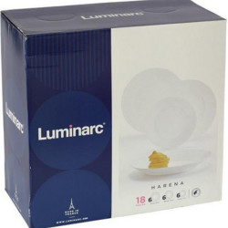 Luminarc Harena Σερβίτσιο Πιάτων από Πορσελάνη Λευκό 18τμχ
