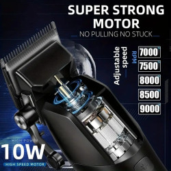 Kemei Κουρευτική Μηχανή Μαύρη KM-1858