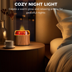 Υγραντήρας με ρεαλιστικό εφέ φωτιάς USB 300ml Καφέ OEM