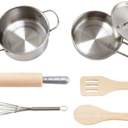 Hape Chef's Cooking Set - Σετ Κατσαρόλες Και Αξεσουάρ Μαγειρέματος - 7 Τεμ. (E3137)